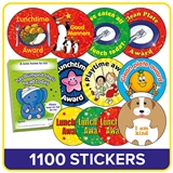 1100 Lunchtime Reward Stickers and Praisepad