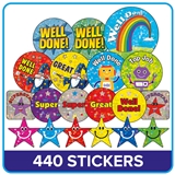 Holographic and Metallic Stickers Value Pack (440 Stickers)