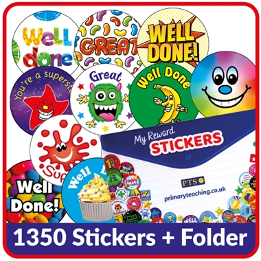 Scented Stickers Bumper Value Pack (1350 Stickers - 32mm) WITH A STICKER STORAGE BOX