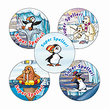 'Super Speller'' Stickers - Polar (30 Stickers - 25mm)