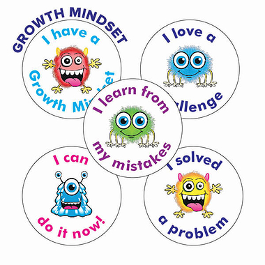 30 Growth Mindset Stickers - 25mm