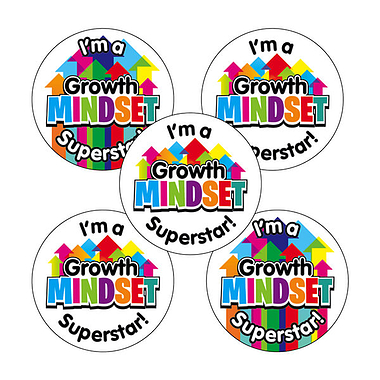 Growth Mindset Superstar Stickers (30 Stickers - 25mm)