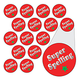 Metallic Super Spelling Stickers (196 Stickers - 10mm)