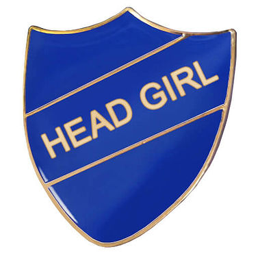 Enamel Head Girl Shield Badge - Blue