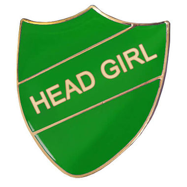 Head Girl Enamel Badge - Green (30mm x 26mm)