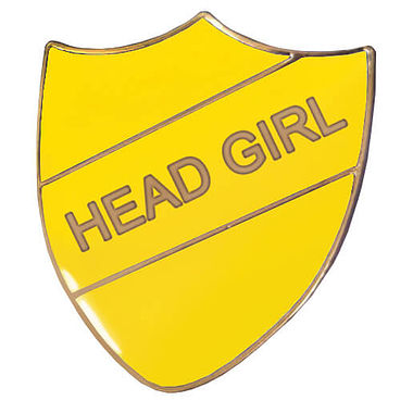 Enamel Head Girl Shield Badge - Yellow
