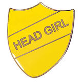 Head Girl Enamel Badge - Yellow (30mm x 26mm)