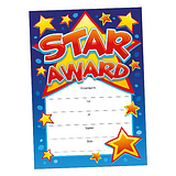 20 Star Award Certificates - Blue - A5