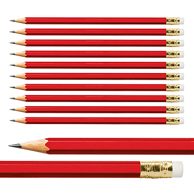 Hexagon Pencils - Red (10 per Pack)