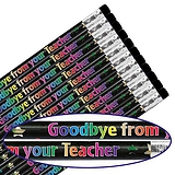 12 Metallic Goodbye from your Teacher Pencils