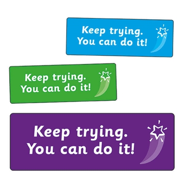 56 Keep Trying. You Can Do It! Stickers - 46 x 16mm