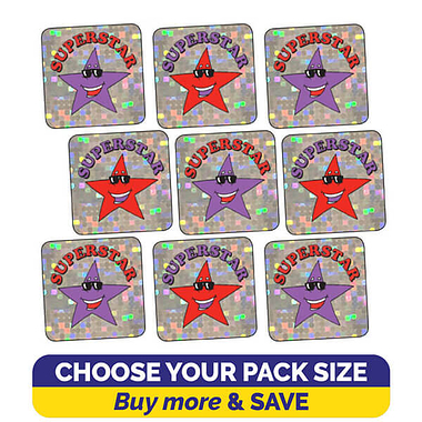 Holographic Superstar Stickers (16mm)