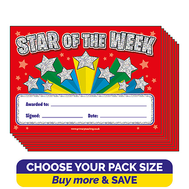 Holographic 'Star of the Week' Certificates (A5)
