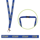 Staff Lanyard - Blue with Yellow Text