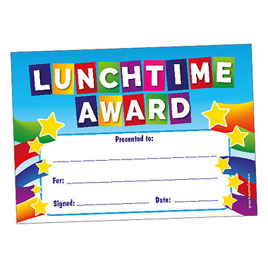 Lunchtime Award Certificates (20 Certificates - A5)