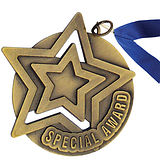 Gold Special Award Medal with Blue Ribbon