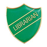 Librarian Enamel Badge - Green (30mm x 26.4mm)