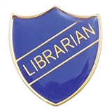 Enamel Librarian Shield Badge - Blue - 30 x 26mm