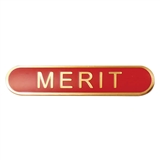 Enamel Merit Bar Badge - Red - 45 x 9mm