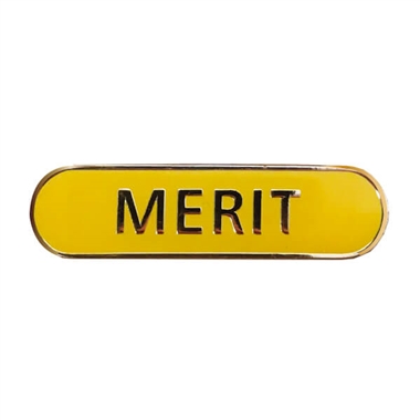 Enamel Merit Bar Badge - Yellow - 45 x 9mm