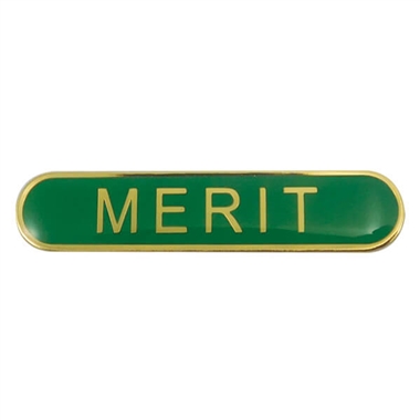 Merit Enamel Badge - Green (45mm x 9mm)
