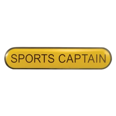 Sports Captain Enamel Badge - Yellow (45mm x 9mm)