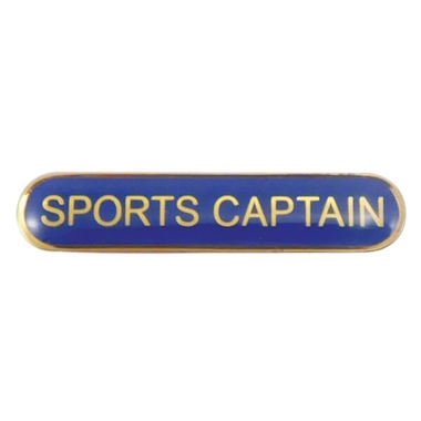 Enamel Sports Captain Bar Badge - Blue - 45 x 9mm