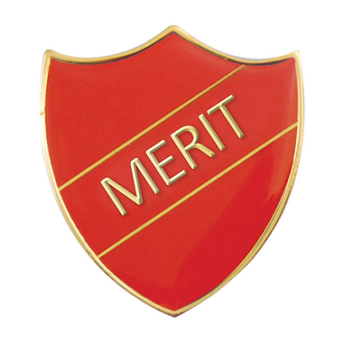 Merit Shield Badge - Enamel (Red)