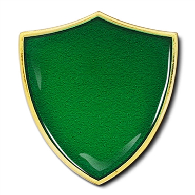 Enamel Shield Badge - Green - 30 x 26mm