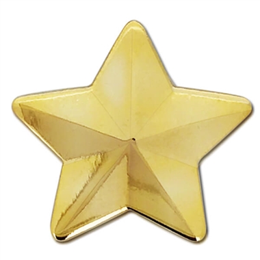 Metal Gold Star 3D Badge - 25mm