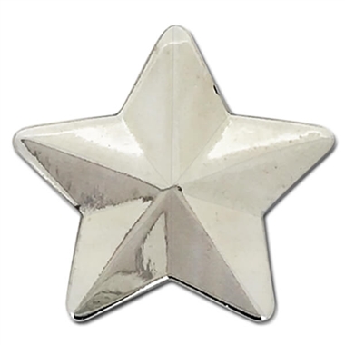 Metal Silver Star 3D Badge - 25mm