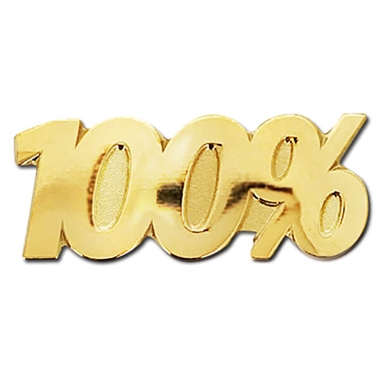 Metal Gold 100% Badge - 25 x 10mm