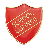Enamel School Council Shield Badge - Red - 30 x 26mm