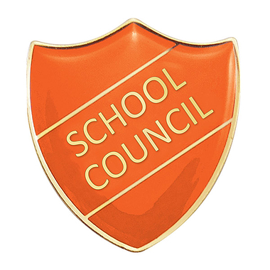 School Council Enamel Shield Badge - Orange