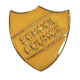 School Council Enamel Shield Badge - Gold