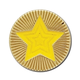 Enamel Round Star Badge - Yellow - 20mm
