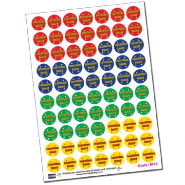 70 Lunchtime Award Stickers - 25mm