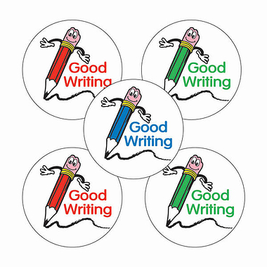 70 Good Writing Pencil Stickers - 25mm