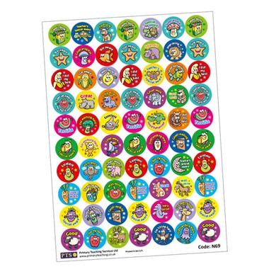 Mixed Reward Stickers (70 Stickers - 25mm) Brainwaves
