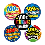 100% Attendance Stickers (70 Stickers - 25mm) Brainwaves