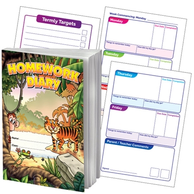 Homework Diary - Jungle (A5 - 104 Pages)