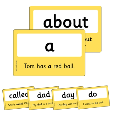 100 High Frequency Words for Home Learning on Laminated Cards (86mm x 54mm)
