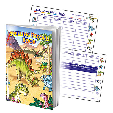 Spelling Record Books - Dinosaurs (A5 - 56 Pages)
