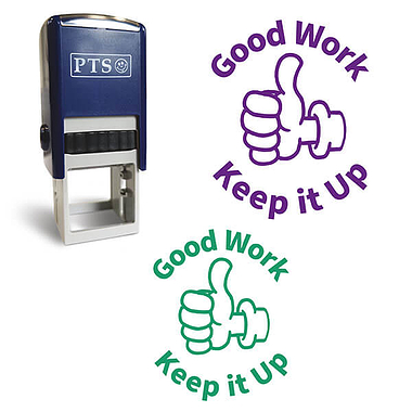 Good Work Keep it Up Thumb Up Stamper - (25mm)