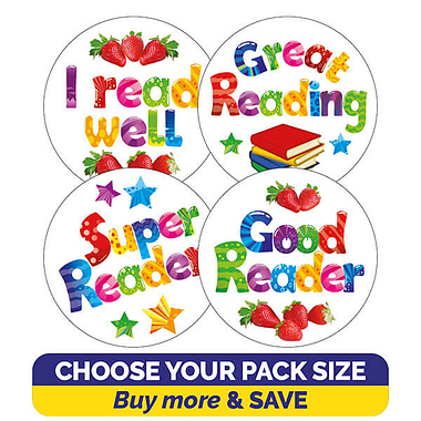 Scented Strawberry Stickers - Reading (20 Stickers - 32mm)