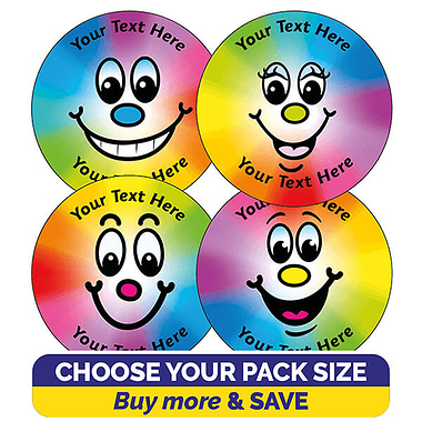Personalised SCENTED Rainbow Smiles Stickers - Sweet Shop (37mm)