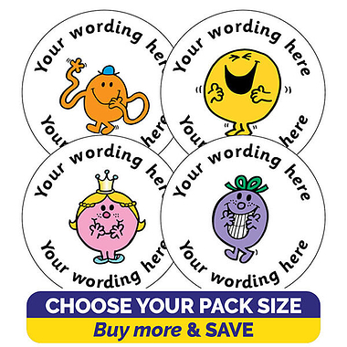 Personalised SCENTED Mr Men & Little Miss Stickers - Jellybean (37mm)