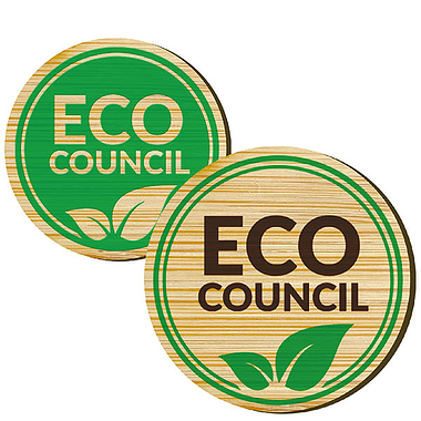 Personalised Bamboo Eco Council Circular Badge