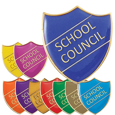Enamel School Council Shield Badge - Pin Fastening
