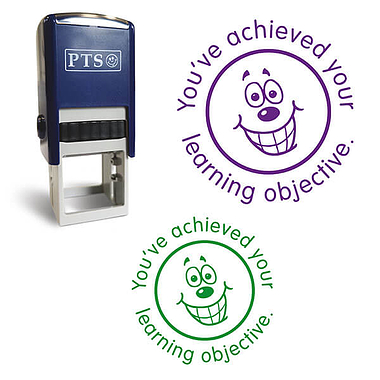 You've Achieved Your Learning Objective Smiley Stamper - 25mm